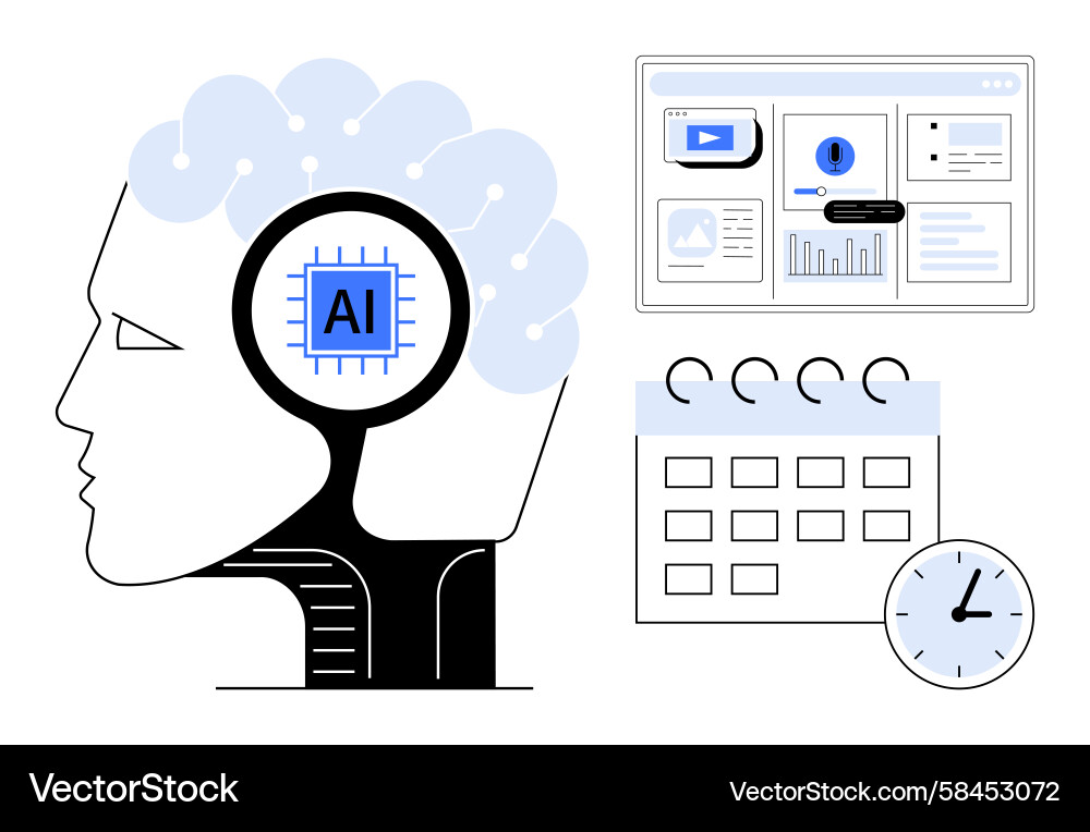 AI Data Analysis & Insights Vector Image