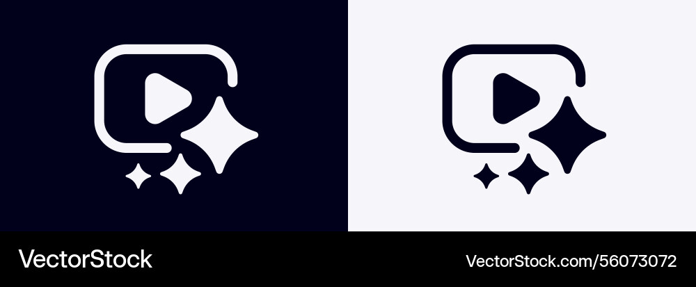 Ai interface icon with play button vector image