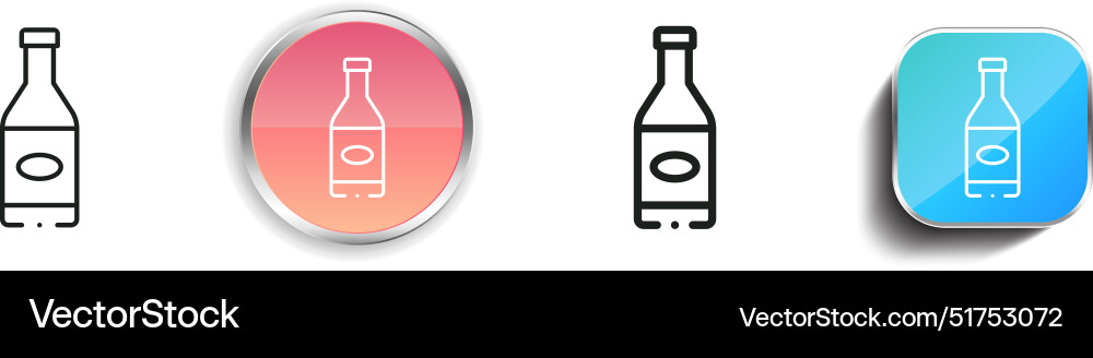 Beer icon thin linear regular and button style vector image