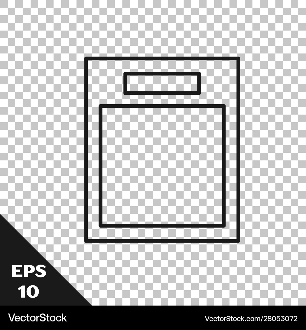 Black line empty form icon isolated on transparent Vector Image