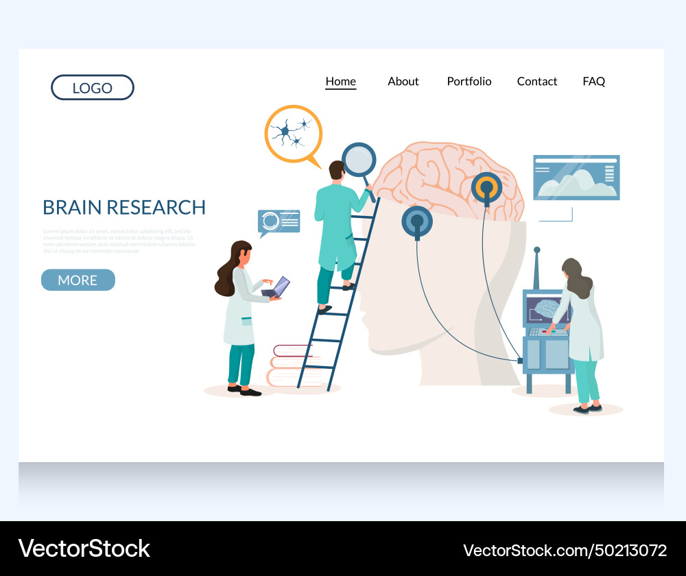 Brain Research Website Landing Page Design Brain Research Website Landing Page Design vektorbild