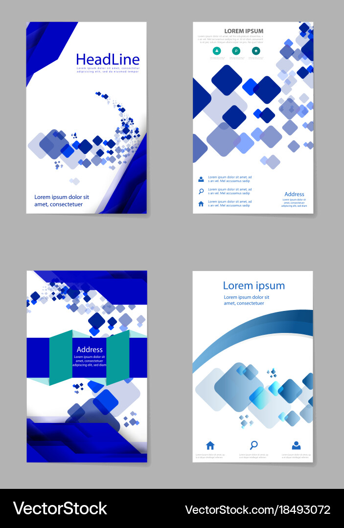 Brochure template design with cubes and abstract Vector Image
