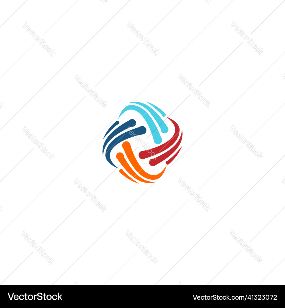 Circle abstract curve rotation logo Circle abstract curve rotation logo vector image