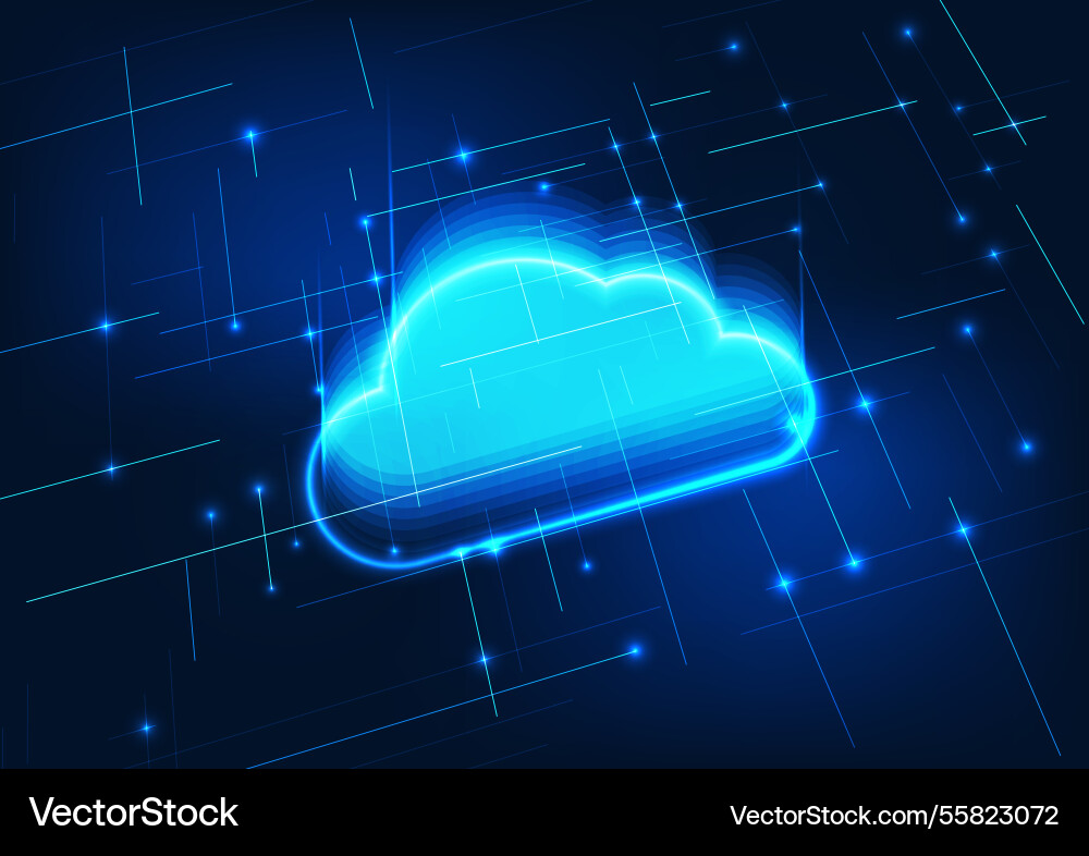 Cloud computing technology background layered Cloud computing technology background layered vector image