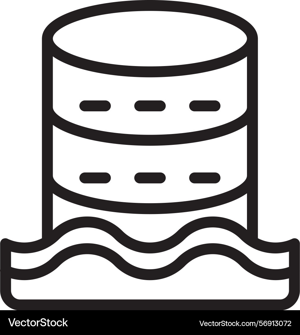 Data lake linear style icon design Vector Image
