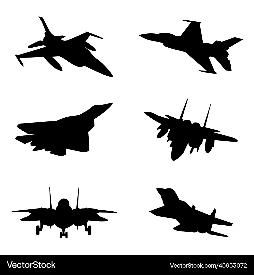 Fighter Jet Silhouette vector image