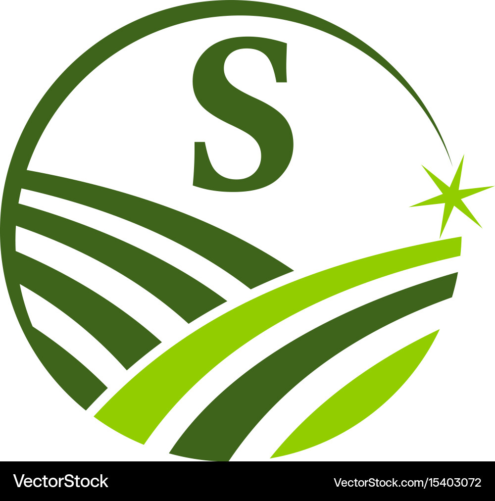 Green project solution center initial s vector image