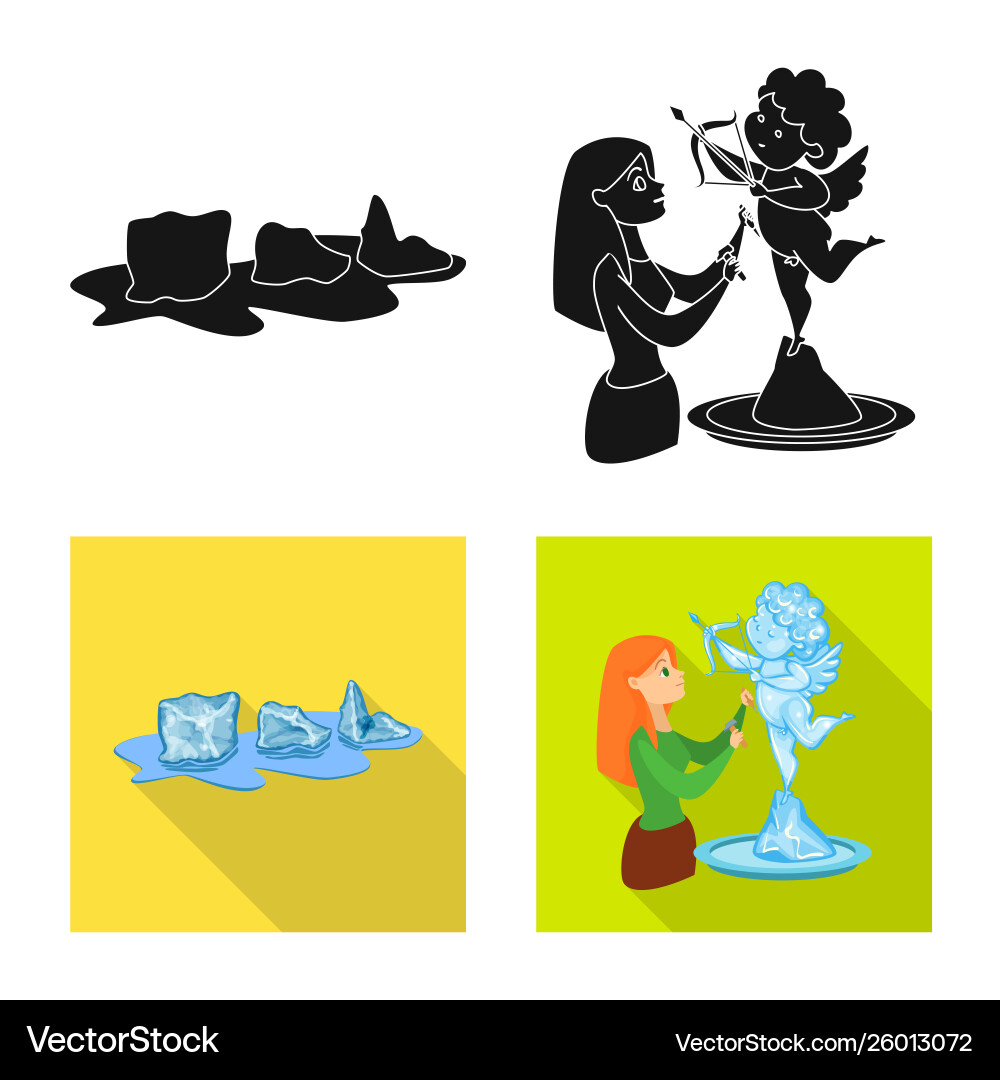 Isolated object texture and frozen logo set Vector Image