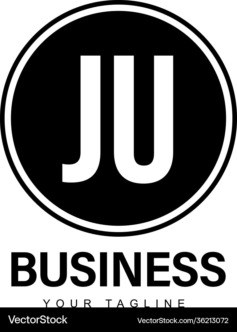 Ju initial a logo design with abstract style Ju initial a logo design with abstract style Vector Image