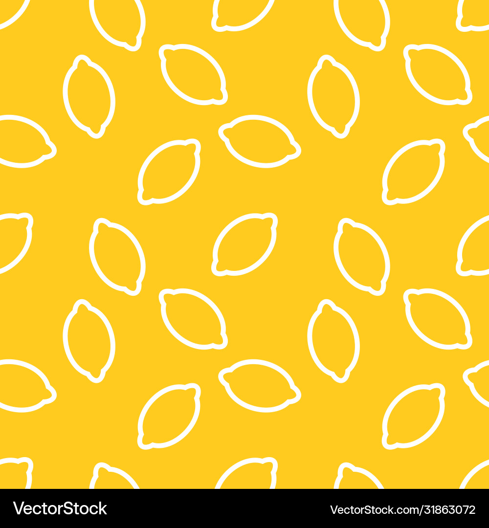 Lemon Print - Yellow Citrus Pattern vector image