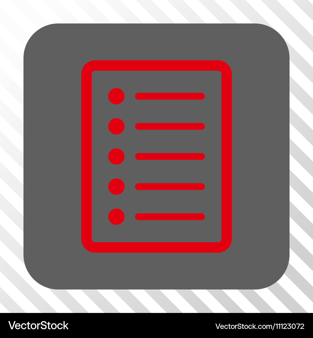 List page rounded square button Vector Image