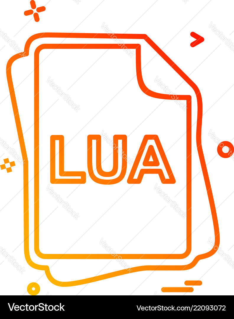 Lua file type icon design Lua file type icon design vector image