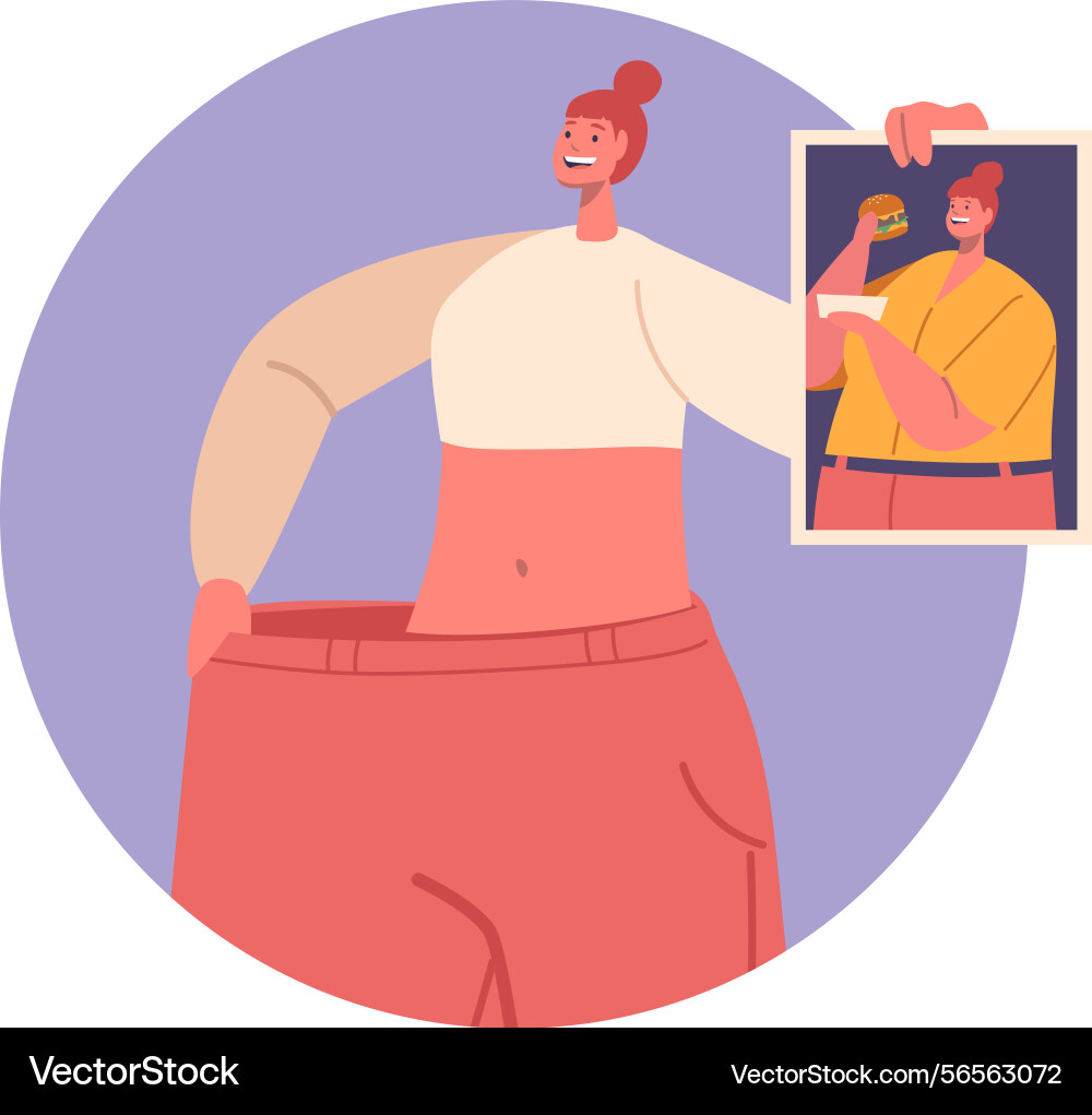 Overeating problem solution with diet Vector Image
