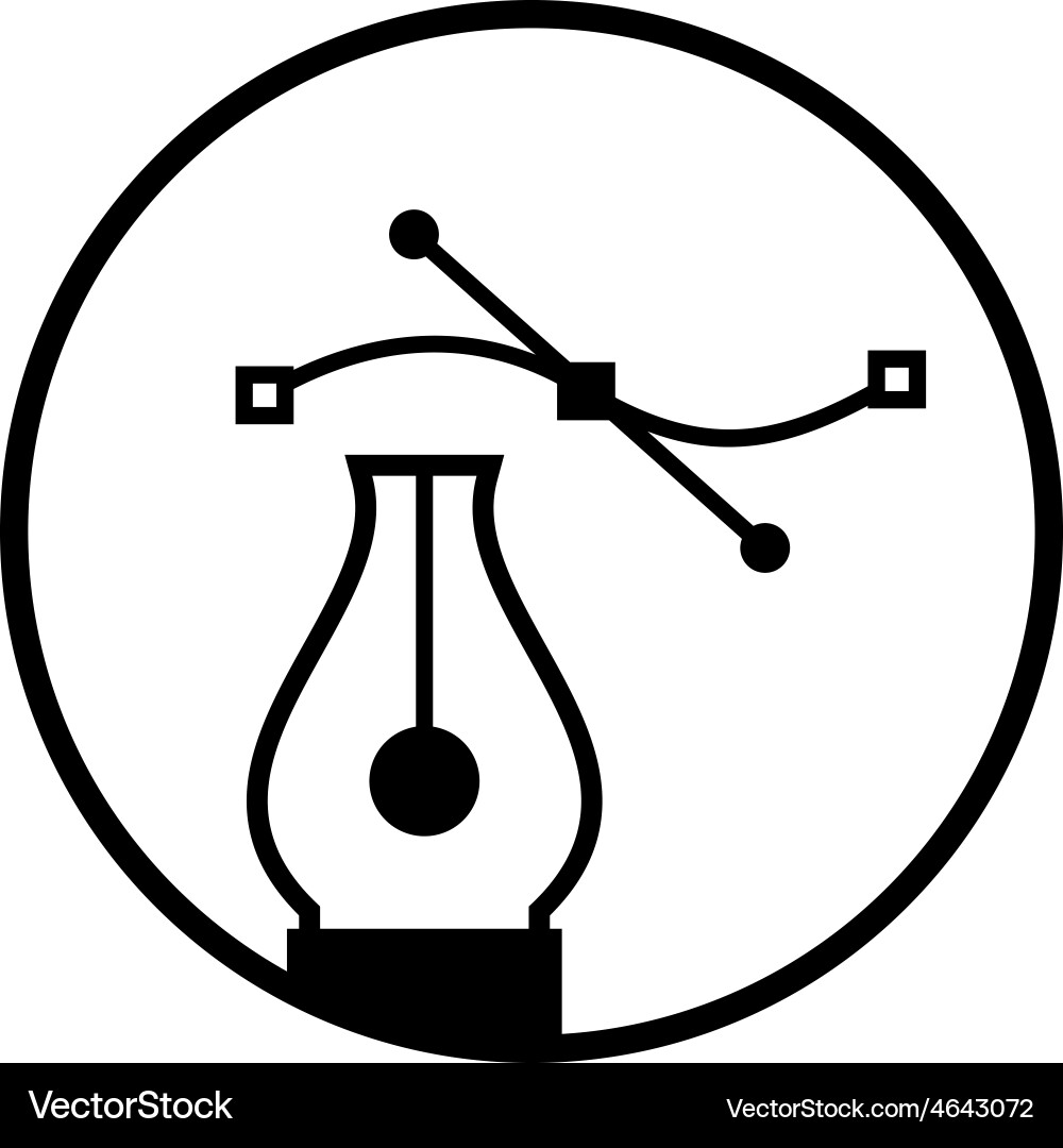 Pen tool and spline curve Vector Image