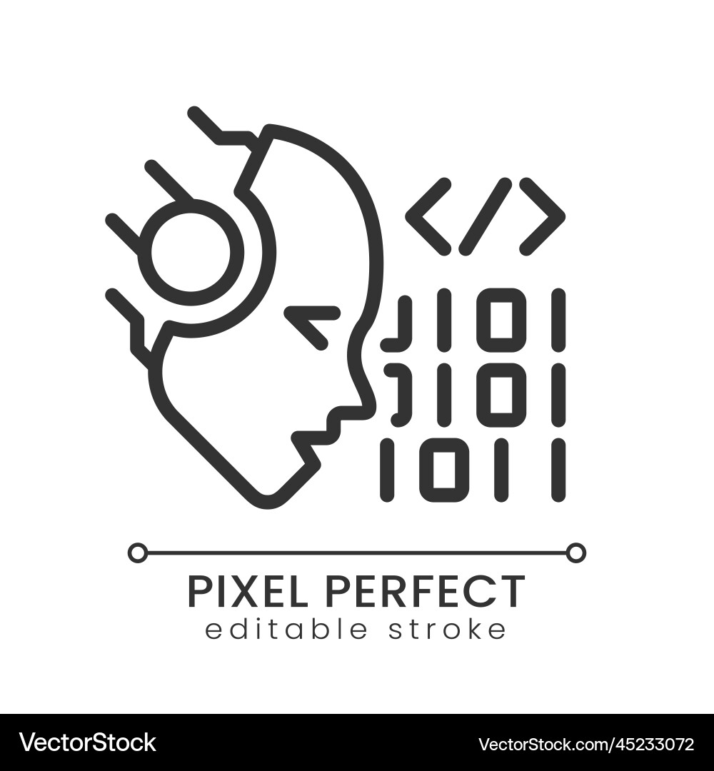 Pixel Perfect AI Code Icon Vector Image