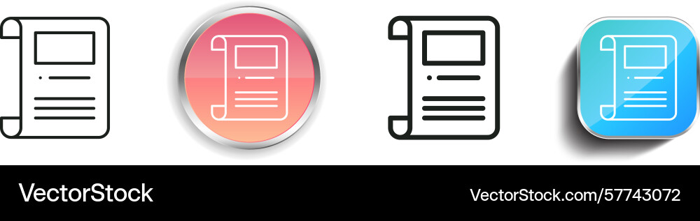 Rights icon thin linear regular and button style Rights icon thin linear regular and button style vector image