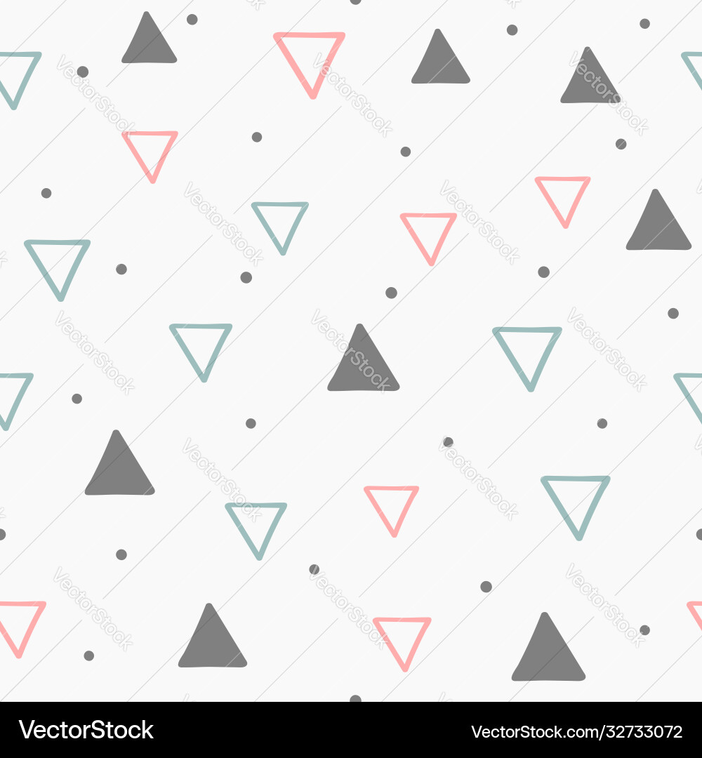 Seamless pattern with round spots and triangles vector image