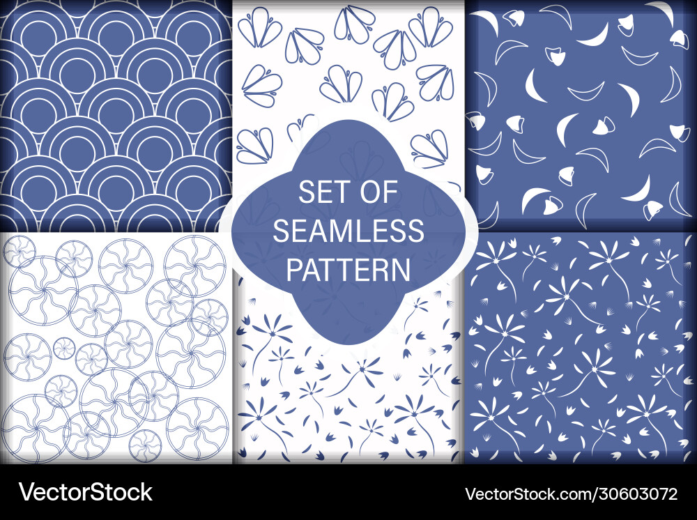 Set ornamental seamless patterns endless Set ornamental seamless patterns endless vector image