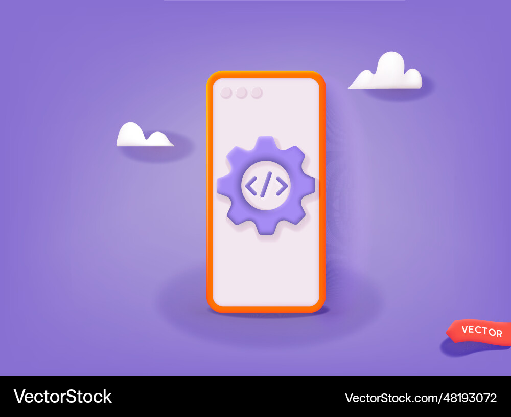 Smartphone App Development Interface Vector Image