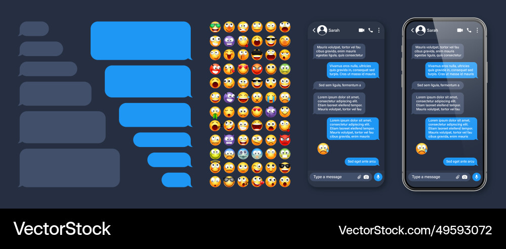 Smartphone messaging app user interface Smartphone messaging app user interface vector image