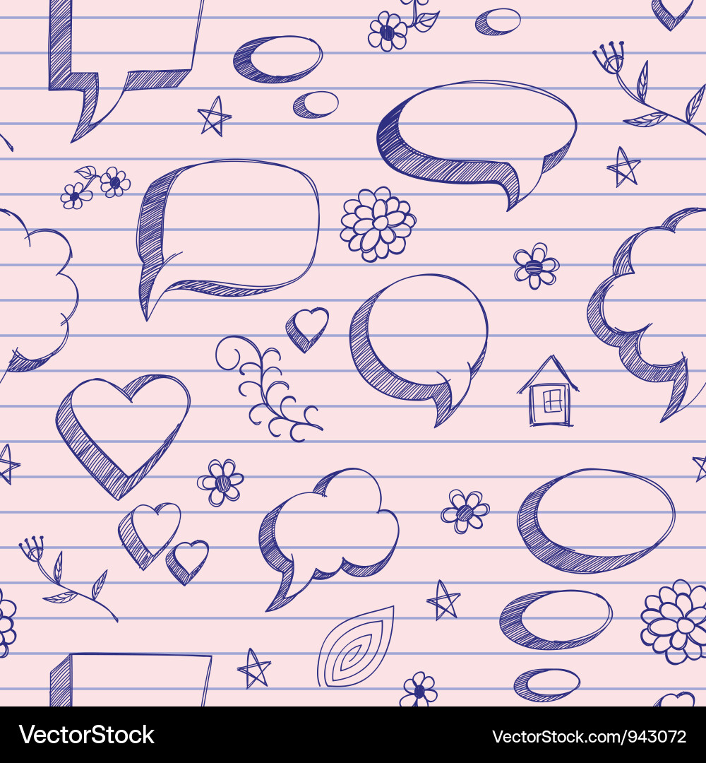 Speech bubbles sketch pattern vector image