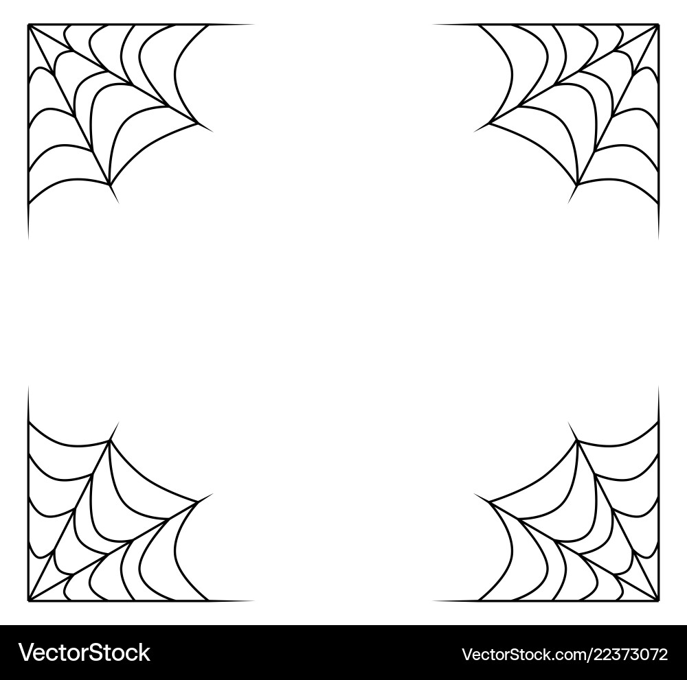 Spiderweb frame border divider isolated on white Spiderweb frame border divider isolated on white vector image