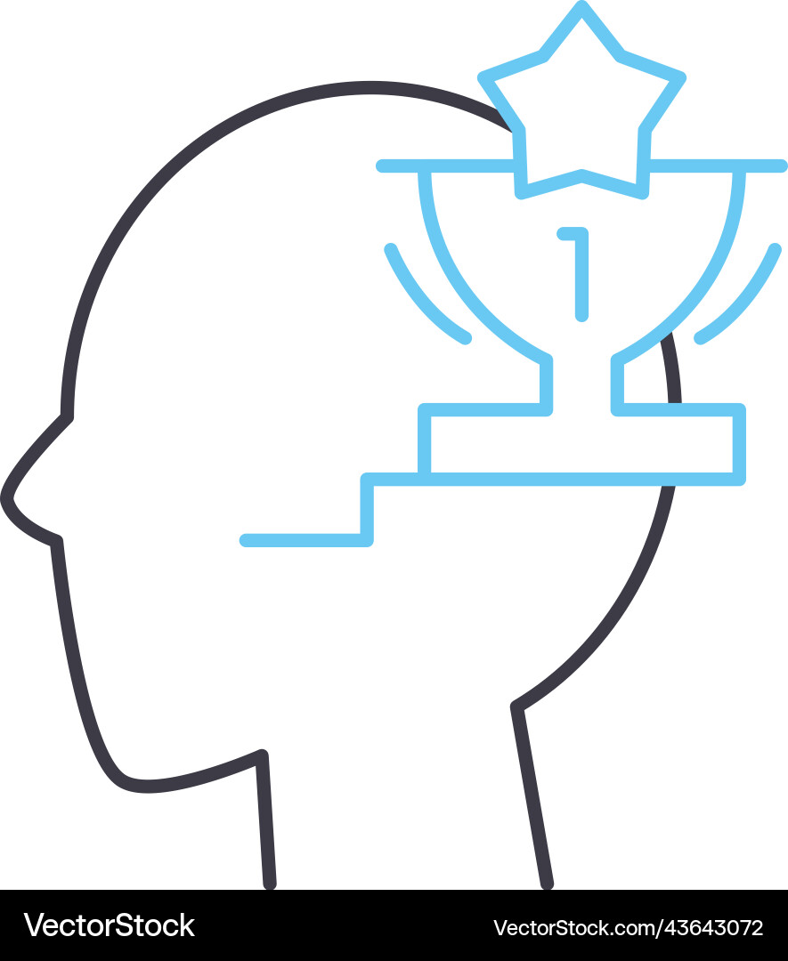 Winner mind line icon outline symbol Vector Image