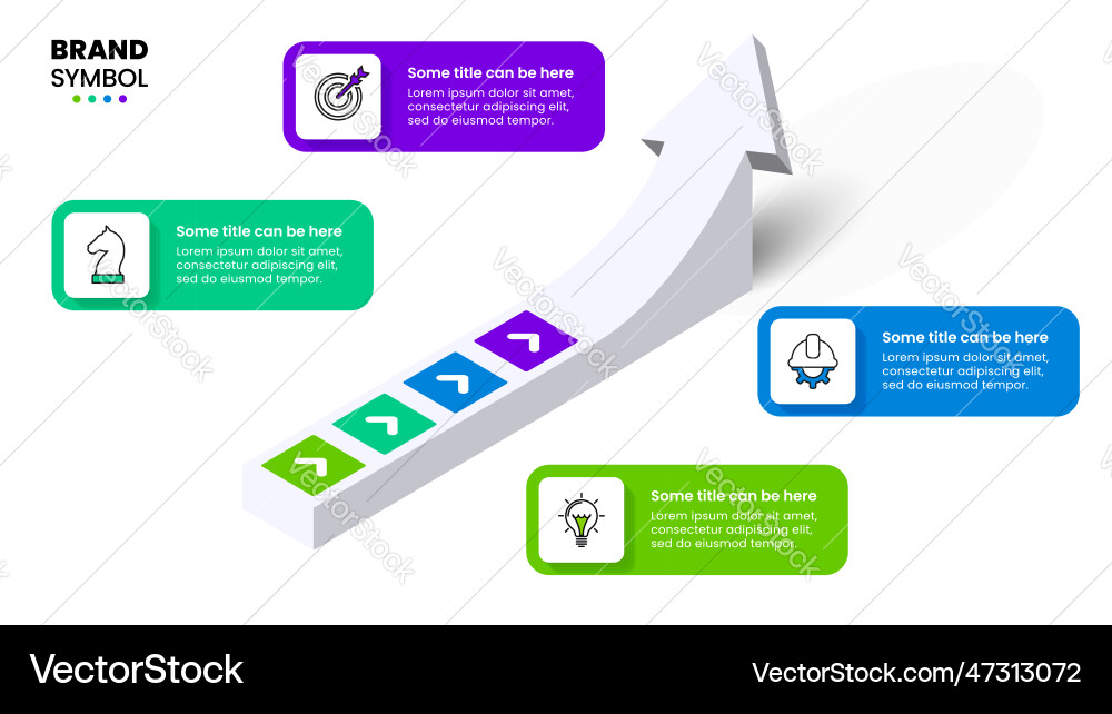 Workflow Diagram Template - 4 Steps vector image
