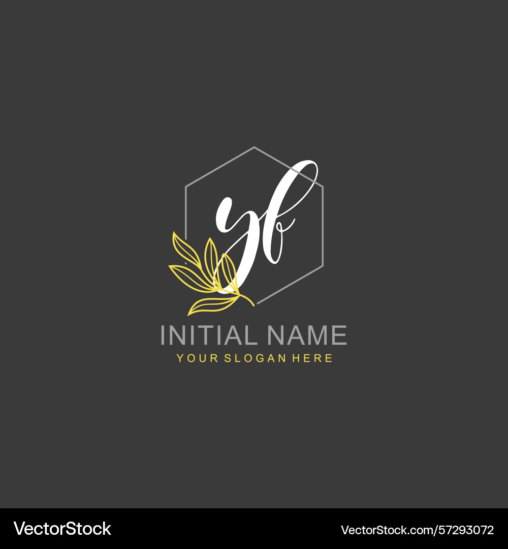 Yf initial logo templates with botanical elements Yf initial logo templates with botanical elements Vector Image