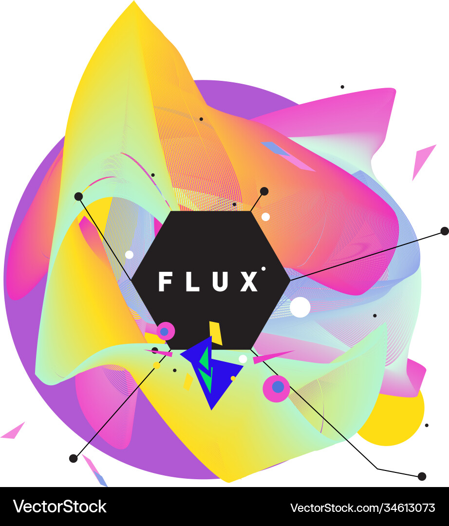 3d colorful wave background dynamic flux effect Vector Image