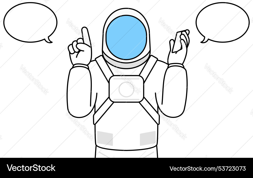 Astronaut pointing while on the phone Vector Image