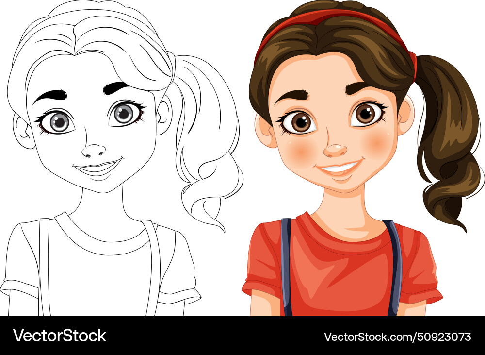 Black and white sketch transforms into color Black and white sketch transforms into color vector image