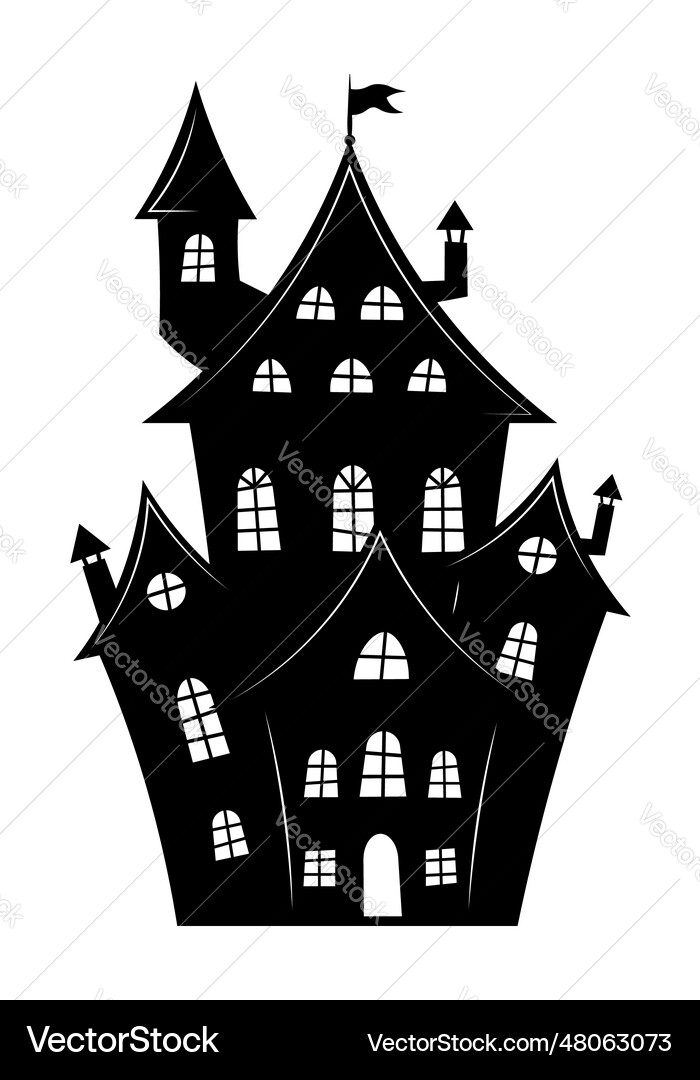 Black house silhouette for halloween Black house silhouette for halloween vector image