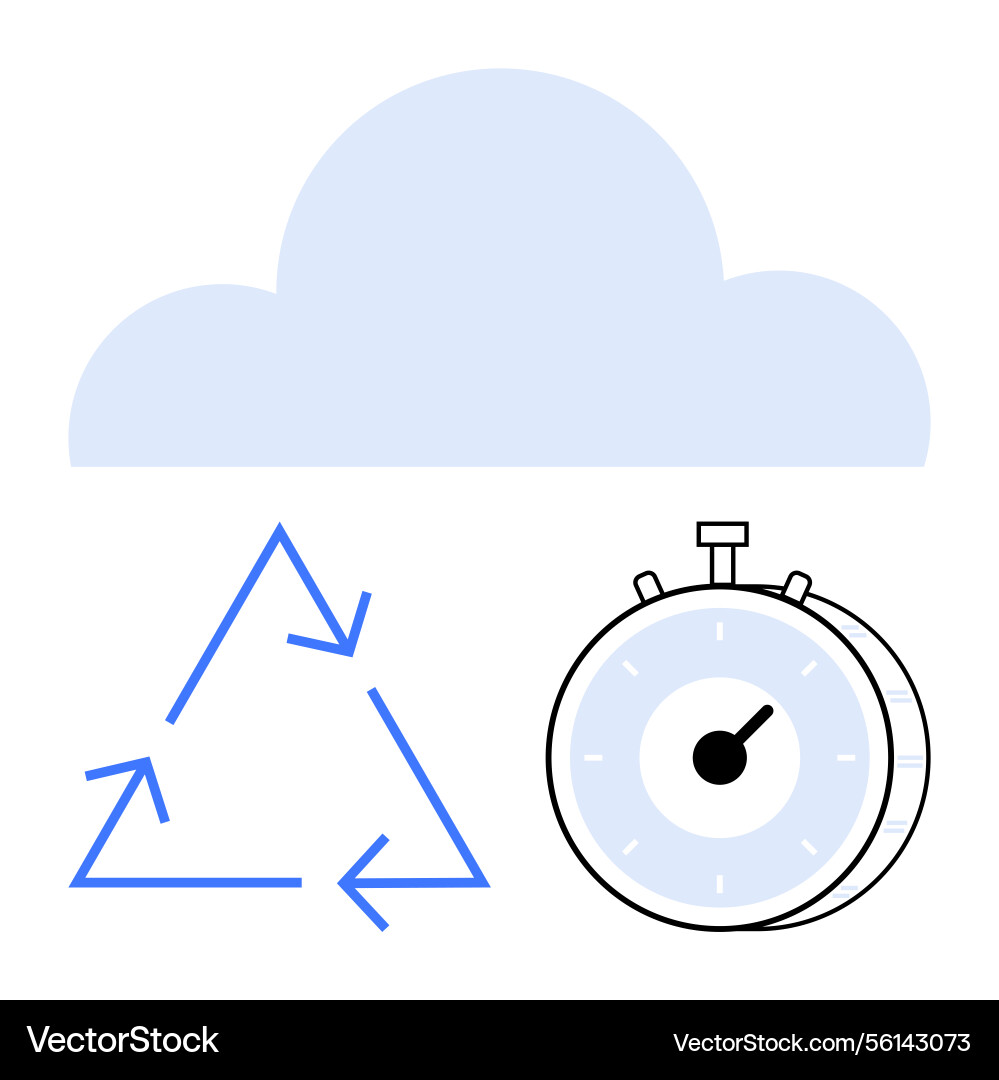 Cloud computing efficiency with recycling and time vector image