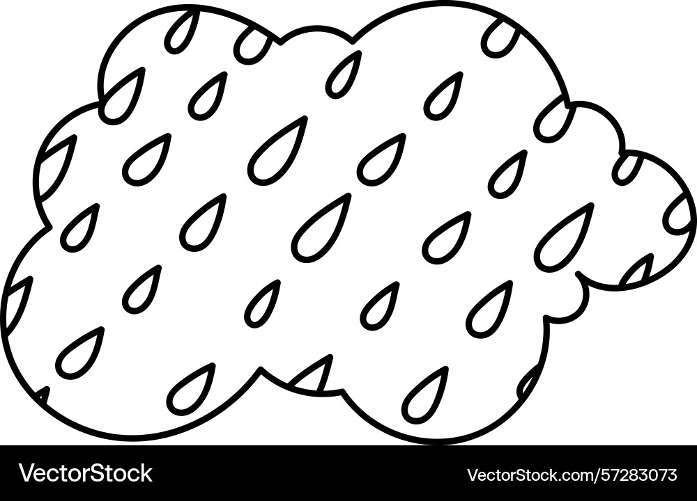 Cloud with raindrop patterns Cloud with raindrop patterns vector image