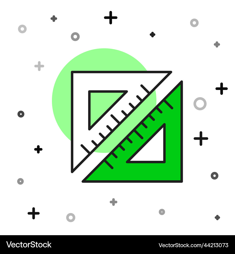 Filled outline triangular ruler icon isolated Vector Image