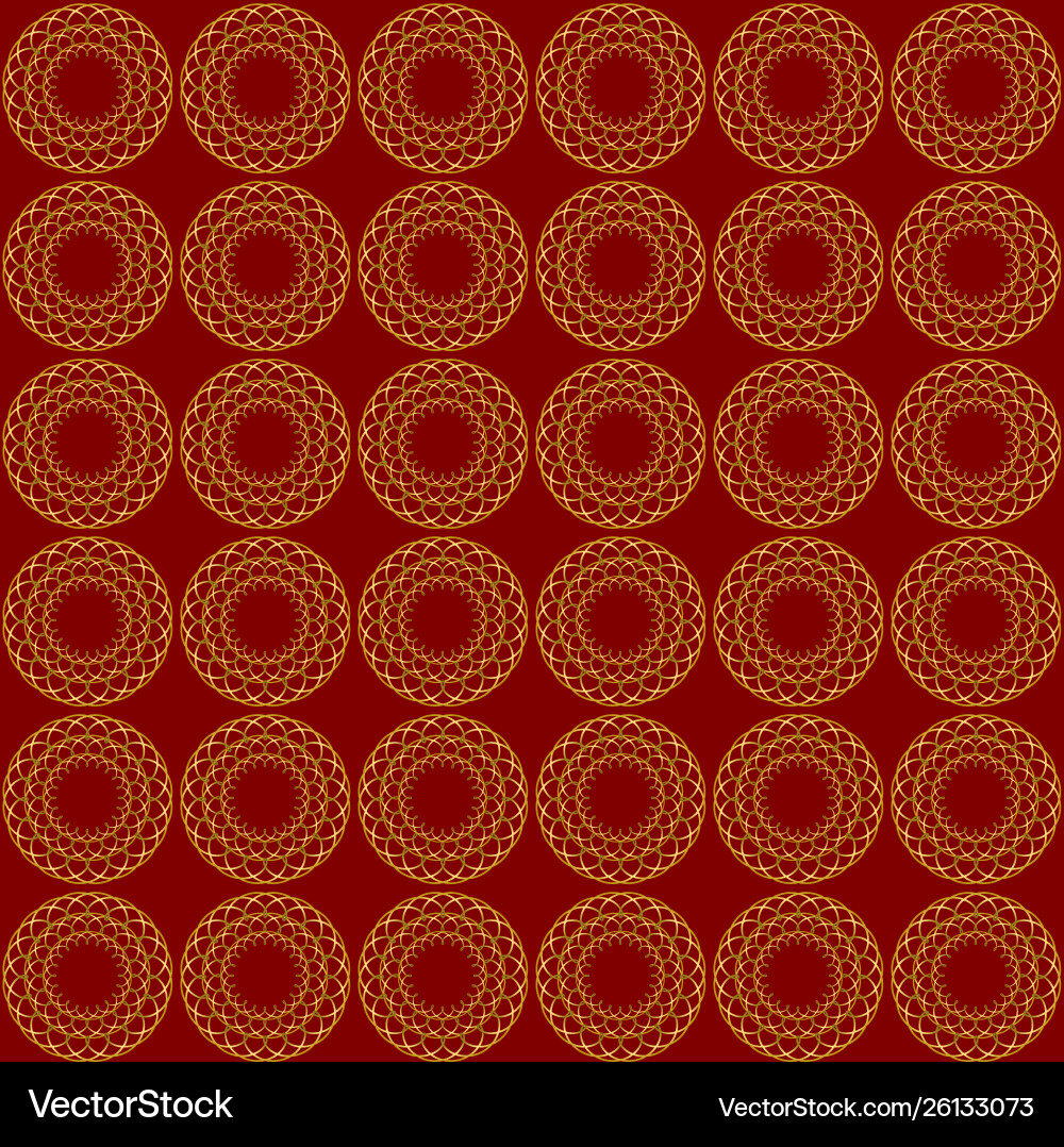Fine gold patterns on dark red background Fine gold patterns on dark red background Vector Image