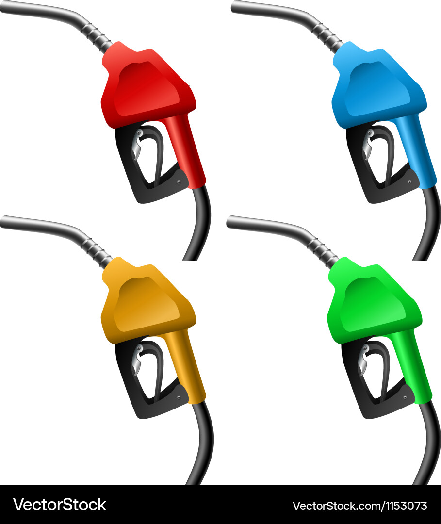 Fuel nozzle set Royalty Free Vector Image - VectorStock