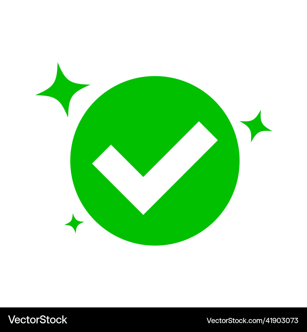 Glitter mark and check icon Royalty Free Vector Image