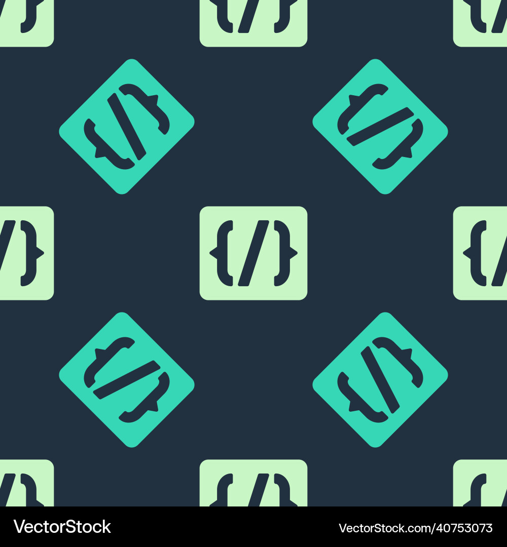Green and beige programming language syntax icon vector image