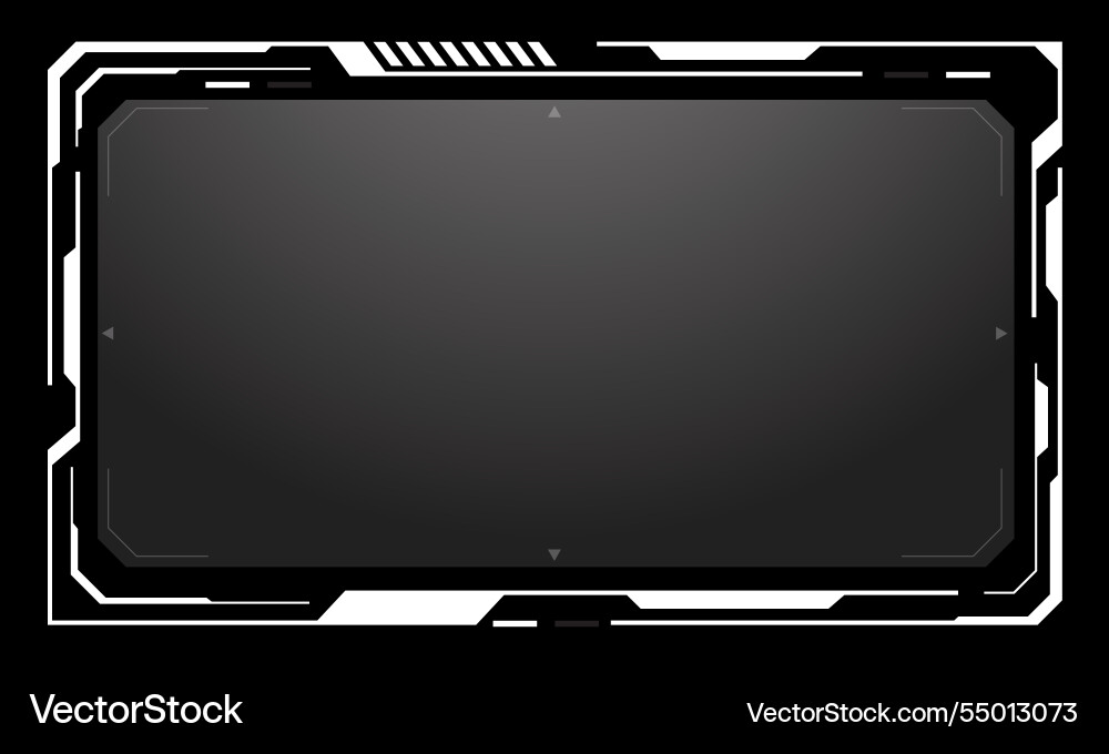 Hud frames white grey user interface elements Hud frames white grey user interface elements vector image