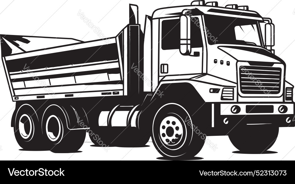 Iconic hauler industrial dumper logo black beauty Iconic hauler industrial dumper logo black beauty vector image