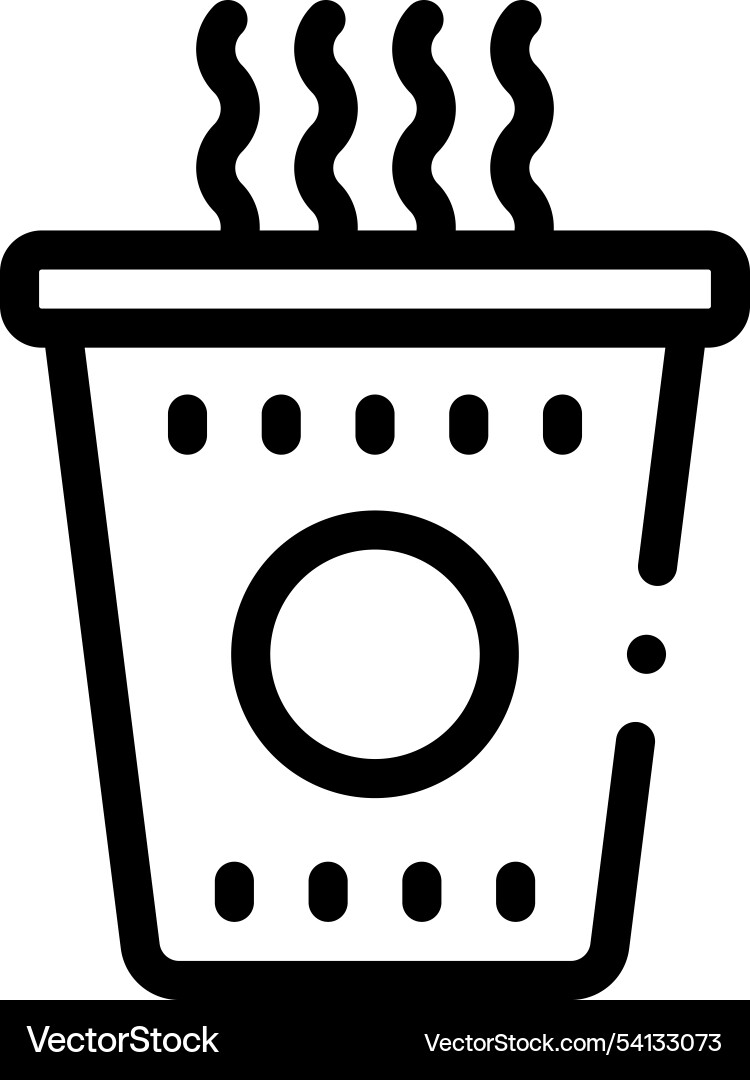 Instant noodles icon thin linear style design Instant noodles icon thin linear style design vector image
