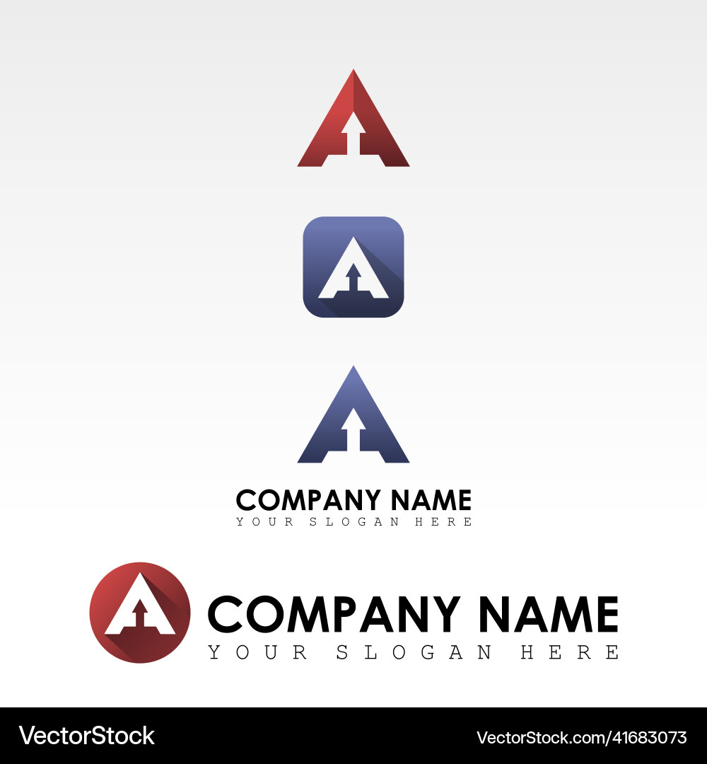 Letter or word a font in triangle with negative Vector Image