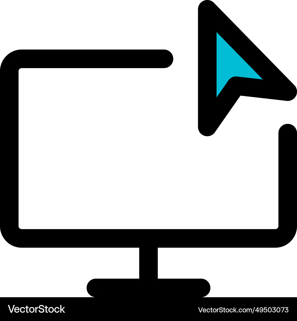 Monitor input controls the on-screen cursor vector image