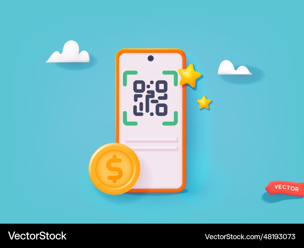 Scanning qr code download page of the mobile app vector image