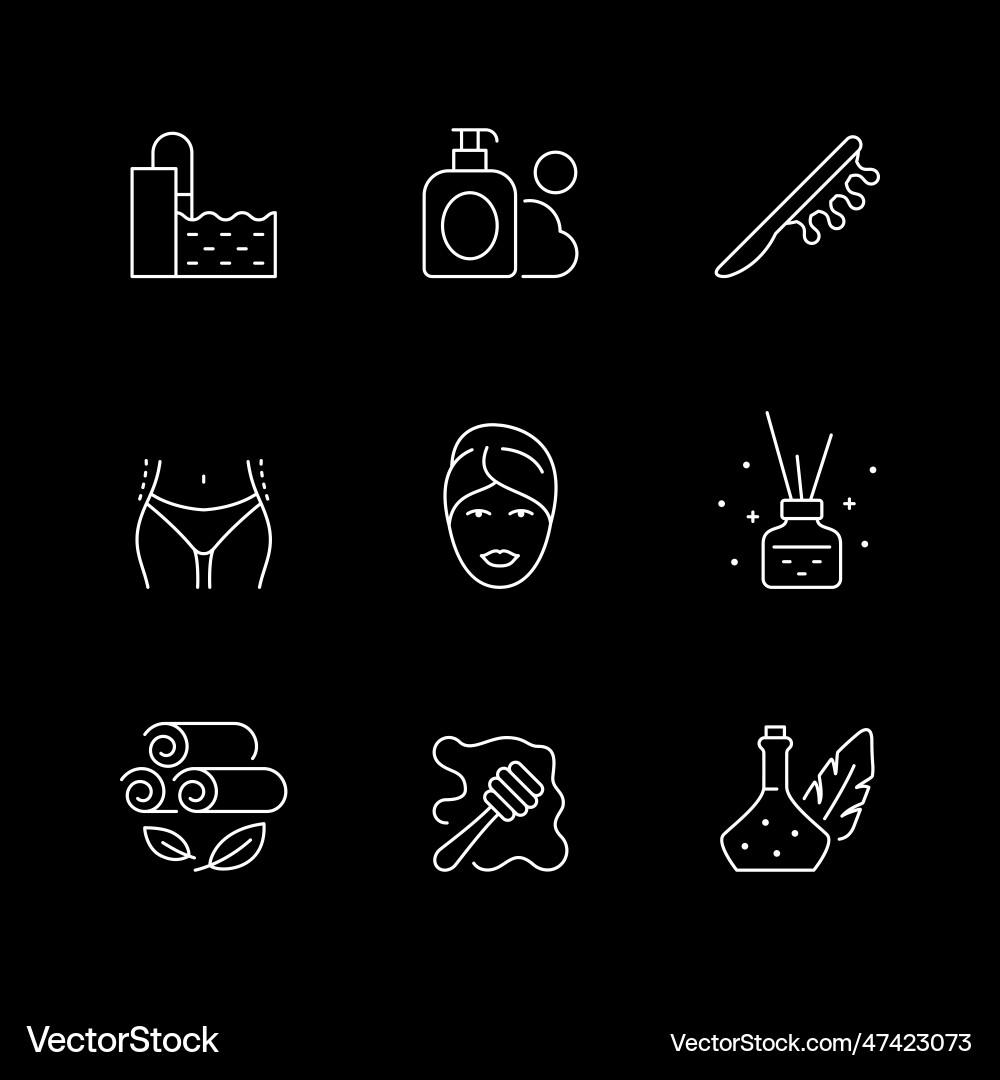 Set line icons of spa vector image