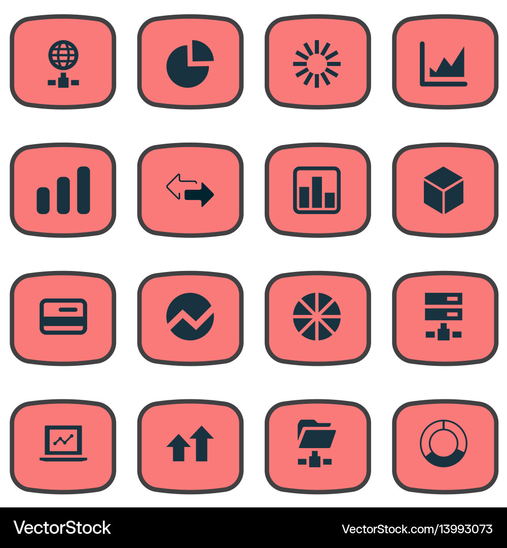 Set of simple analysis icons Set of simple analysis icons Vector Image