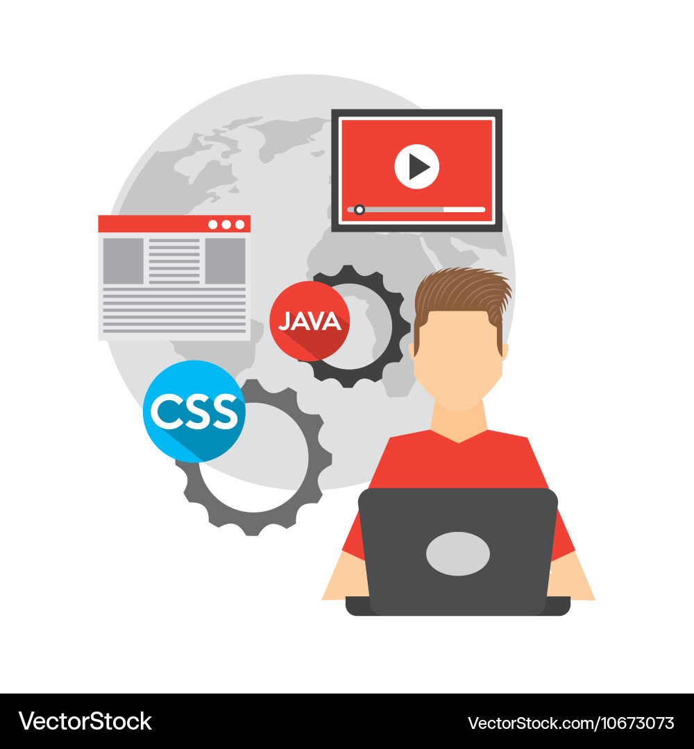 Softwareentwicklung Und Programmierer vektorbild