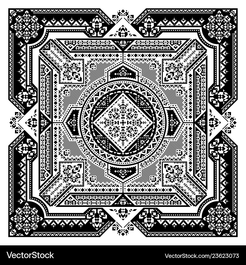 Tribal art bandana print ethnic geometric Tribal art bandana print ethnic geometric vector image